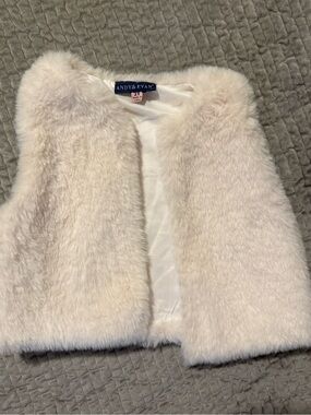 Andy & Evan Plush Cream Faux Fur Vest for Girls